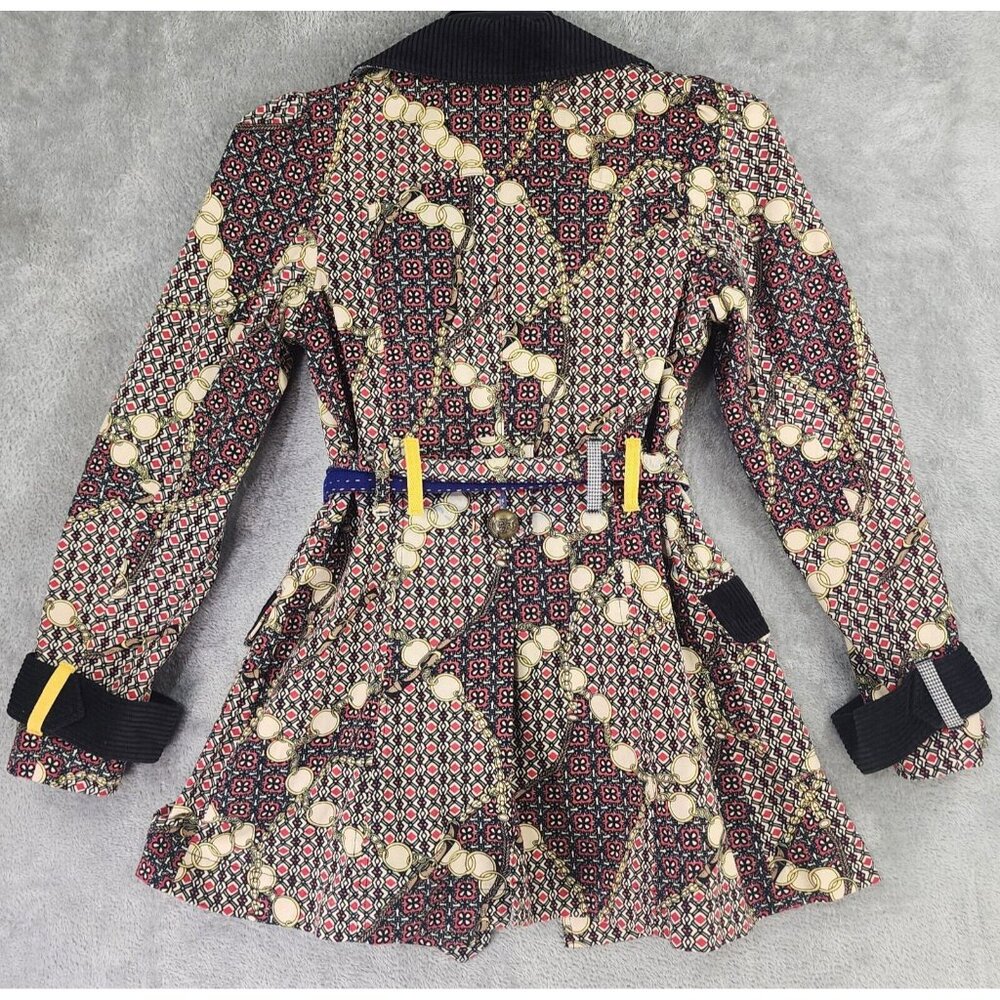 Ivy Jane Jacket Womens Small Multicolor Retro Button Front Belted Long Sleeve - Picture 2 of 12